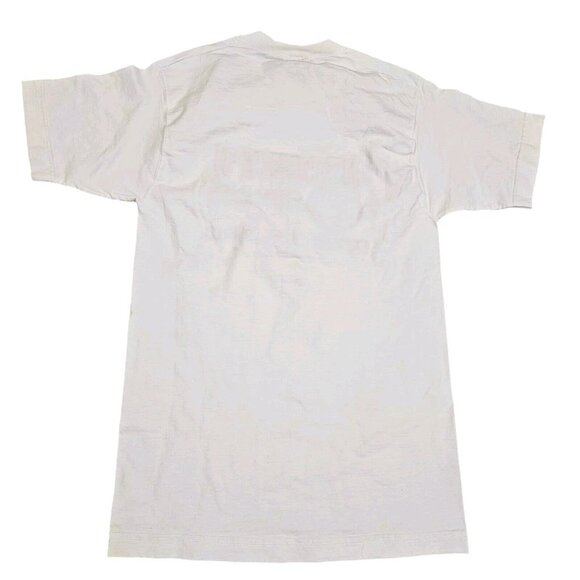 90s Discovery‎ Channel Embroidered T-shirt White Sz Small TALL Cotton - Picture 4 of 7
